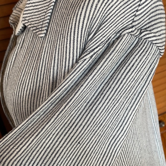 Free People | Blue & White Railroad Stripe Popover | L - Picture 6 of 15